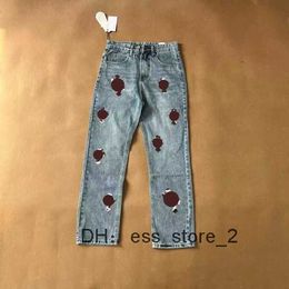 2023 heart Mens Jeans Designer Make Old Washed Chrome Straight Trousers Heart Letter Prints for Women Men Casual Long Style 9 N35H