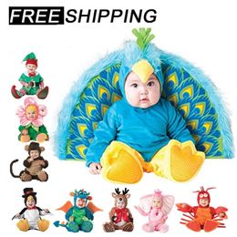 Rompers Purim Set Halloween Costume baby boy clothes Girls Monkey Polar Bear Romper Kids Clothing hat socks Toddler Cosplay set 230209