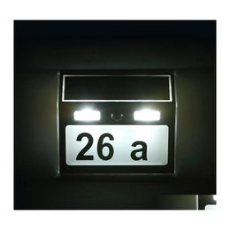 Other Outdoor Lighting Waterproof House Number Solar Power Light Sign El Door Address Plaque Digits Sier Drop Delivery Lights Dha9Z