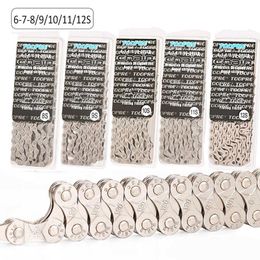 Mountain 6 7 8 9 10 11 12 Speed MTB Electroplated Silver Bicycle 116 links Road Bike Chains 0210