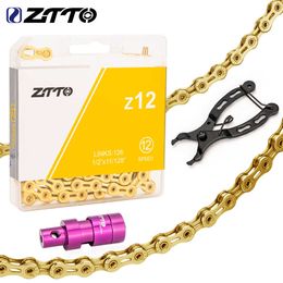 ZTTO 12 Speed Bicycle Chain 126 Links MTB 12speed Mountain Road Bike Chains Cutter Master Missing Link Connector Install Tool 0210