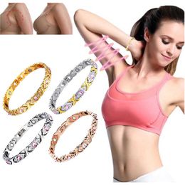 Link Chain Pink Diamond Twisted Magnetic Therapy Weight Loss Bracelets Trendy Energy Magnets Jewelry Lymph Detox Bracelet Healthcare G230208