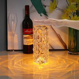 Table Lamps Dimmable Diamond Lamp USB Charging Acrylic Decorative Desk Romantic Night Light Bedroom Bedside