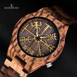 Wristwatches BOBO BIRD Male Watch Wooden Men Watches Golden Compass Guide Luminous Hands Wristwatch In Gift Box Relojes Para Hombre