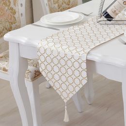 Table Runner Stylish Table runner Simple modern fashion table runner circle embroidery table mat bed flag For Home Dinner table decoration 230210