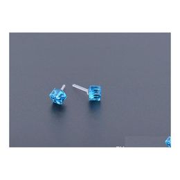 Stud Earrings For Women Wholesale Classic Style Earring Different Colours Crystal Glass Cube Drop Delivery Jewellery Dhu4R