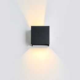 Modern LED Wall Lamps Up Down Cube Bedroom Sconce Lamp Fixture Indoor Outdoor crestech