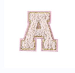 New English Letters Number of Gold Silk Towel Embroidered Cloth Label Embroidery Cloth Sticker Heat-adhesive Clothing Patches