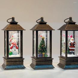 Christmas Decorations Navidad Luminous Elderly Small Wind Lantern Desktop Decoration Tree Scene Layout Oil LampBrthday Gift