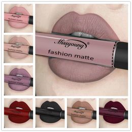 Lip Gloss Makeup Lipstick Matte Brown Nude Chocolate Colour Liquid