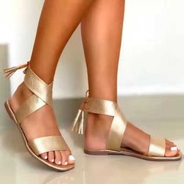 Summer Style New Rome For Gladiator Women Flat Sandals Shoes Female Beach Casual Chaussure Femme T