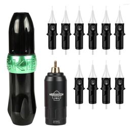 Tattoo Guns Kits Professional Wireless Kit Permanent Makeup Machine Power Supply RCA Jack Rocket Rotary Pen Set