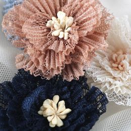 Decorative Flowers 10pcs//5cm Artificial Lace Flower Head DIY Wedding Shoes Headdress Crafts Handmade Accessories