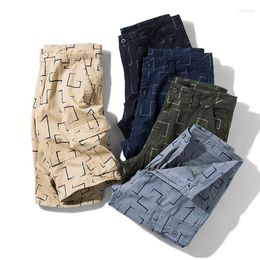 Men's Shorts Summer Men's Cotton Plaid Print Male Jogger Board Men Brand Casual Beach MY195