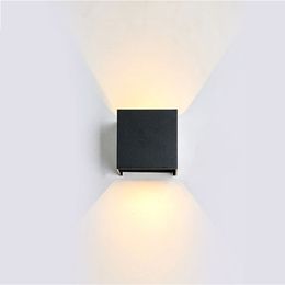 7W Waterproof Modern Wall Lamp LED Sconces Light Up Down Aluminium Walls LEDs Indoor Outdoor Bathroom Bedroom Living Room Porch Stairs Hotels Gardens crestech168