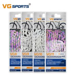 VG Sports Bicycle Chain 6 7 8 9 10 11 12 Speed Velocidade 8s 9s 10s 11s MTB Mountain Road Bike Chains Part 116/126Links Hot 0210