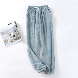 Women's Sleepwear Winter Flannel Pajama Pants Women Sleewear Loose Sleeping Bottoms Sheer Womens Lounge Wear Underwear Long Trousers