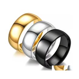 Band Rings Stainless Steel Black For Women Wedding Men Jewellery Drop Delivery Dhxam