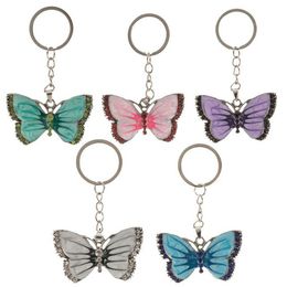 Keychains Fashion Accessories Crystal Animal Butterfly Vintage Rhinestone Key Chain Rings Jewelry Gift Car Charms Holder Keyrings