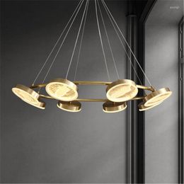 Pendant Lamps 2023 Product All Copper Living Room Chandelier Post Modern Minimalist Art Creative Bedroom Net Red Lighting