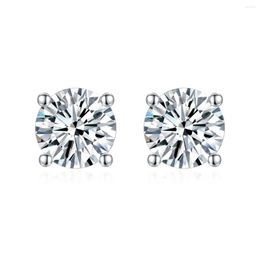 Stud Earrings ZYLIFELOVE - Moissanite Earring High-quality White D Color Cut Four Diamond Wedding Jewelry Silver