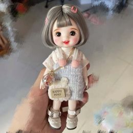 Dolls 17CM Mini Cute BJD Dolls Fashion Full Set Clothes Princess Makeup Joints Movable Accessories 16CM 18 Doll Girls Child Toy Gifts 230210