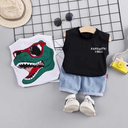 Clothing Sets Summer Toddler Boy Clothes Children Clothing Sets Baby Boys Girls Sleeveless Tshirt Shorts Suit Kids Top Pants Outfits W230210