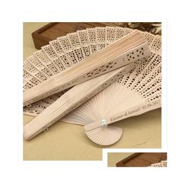 Fans Parasols Personalised Folding Paper Customised Wedding Guests Gifts Birthday Parties Baby Baptism Country Home Decoration Dro Dhkva
