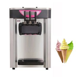 Desktop Soft Ice Cream Machine Commercial Ice Cream Makers 3 Flavors Gelato Making Machines