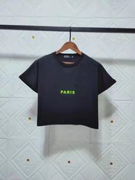 パリブランドの女性シャツ服の女性トップレディースTシャツクロップトップティーデザイナー服Tシャツコットンレタープリントファッション20SSサマープルオーバー6105