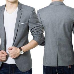 Mens Suits Blazers Mens Blazer Slim Fit Jacket Formal Business Coat Men Groom Singer Costume Evening Dress Pockets Top 230209