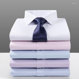 Men's Dress Shirts Formal For Men Summer Slim Fit Short Sleeve Mens Shirt Korean Fashion Clothing Anti-wrinkle Smart Business