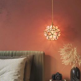 Lights Flower Hanging Ceiling Light Nordic Style Metallic Down Pendant Lamp For Restaurant Bedroom Living Room Decor Bedside Chandelier 0209