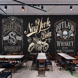 Wallpapers Custom Po Wallpaper European Style Retro Motorcycle Graffiti Mural Restaurant Cafe Bar KTV Background Wall Papel De Parede1