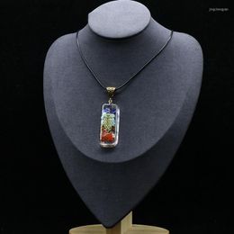 Pendant Necklaces 6PCS 50 20mm Seven Chakra Orgone Power Necklace Pendants Reiki Orgonite Energy Pendulum Natural Crystal Stone Jewellery