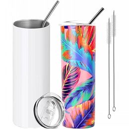 Sublimation Blanks Straight Glass Tumbler Gradient Color Coffee