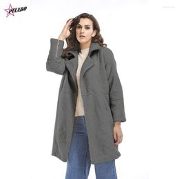 Women's Jackets Casual Women Woollen Teddy Long Coat Womens 2023 Winter Spring Solid Colour Loose Female Thicking Wool Blends Jacket