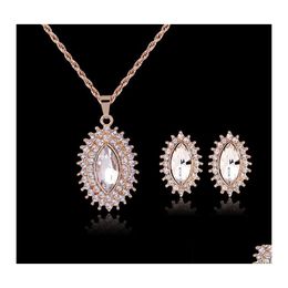 Earrings Necklace Bridesmaid Jewelry Set Wedding Sets Pendants Crystal Beautifly Jewellery Party Drop Delivery Dhriw