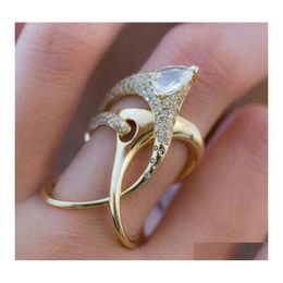 Band Rings Luxury Irregar Magical Witch Ring Super Cool Accessories Gadget Golden Twist Winding Women Jewellery Personality Drop Delive Dhh8B