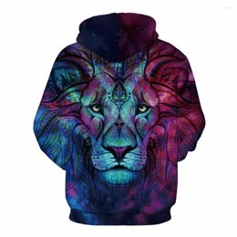 Men's Hoodies OKKDEY Lion 3D Digital Printed Hooded Hoodie Sweater Sweatshirt Anime Men Clothing Man