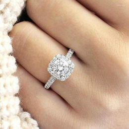 Wedding Rings Fashion Women Crystal Design For Engagement Fine Lady Jewelry Valentine Day Gift Accessories
