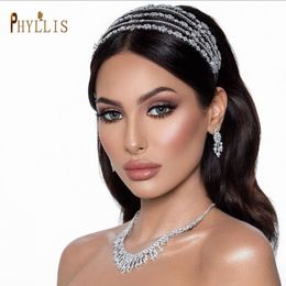 Wedding Hair Jewellery A371 Multi Layer Bridal Head Hoop Zircon Headband for Girls Headpiece Women Tiara Wedding Hair Accessories Brides Hair Jewellery 230210