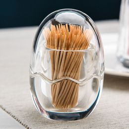 Toothpick Holders Toothpick Holder Transparent Toothpick Box Egg Shell Shape Toothpicks Storage Box Home Decoration