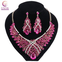 Necklace Earrings Set & Fashion Crystal Bridal Wedding Party Costume Jewellery Decorations Wholesale