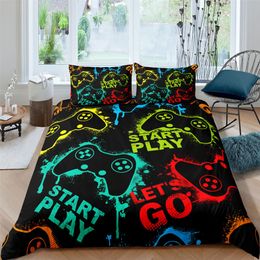 Bedding sets 2/3 Pcs Gamer Duvet Cover Set Bedding Queen King Kids Boys Girls Bed Set Game Quilt Cover Polyester Comforter Cover Bedding Set 230211