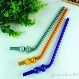 Colour gourd glass straw ah Wholesale Glass Bongs, Oil Burner Glass Water Pipes Smoke Pipe Accessories