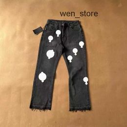 2023 Heart Print Designer Men ch Jeans Cross-skin Washed Jean with High Waist Mens Lovers Loose Rework Process Oauy 2 N5ZK