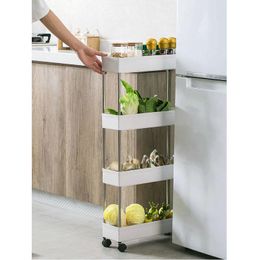 Hooks & Rails Movable Pinch Rack Kitchen Supplies Bathroom Floor Standing Gap Small Cart Storage