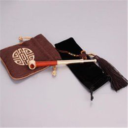 The new hot selling mahogany metal copper dry tobacco rod classic old tobacco shredded tobacco stem