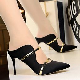 Sandals 2021 Spring New Women's Shoes European and American Fashion Sexy High Heels Pointed Suede Hollow Work Shoes Simple Single Shoes7 G230211